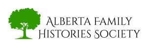 Alberta Family Histories Society (AFHS) Logo with Slogan