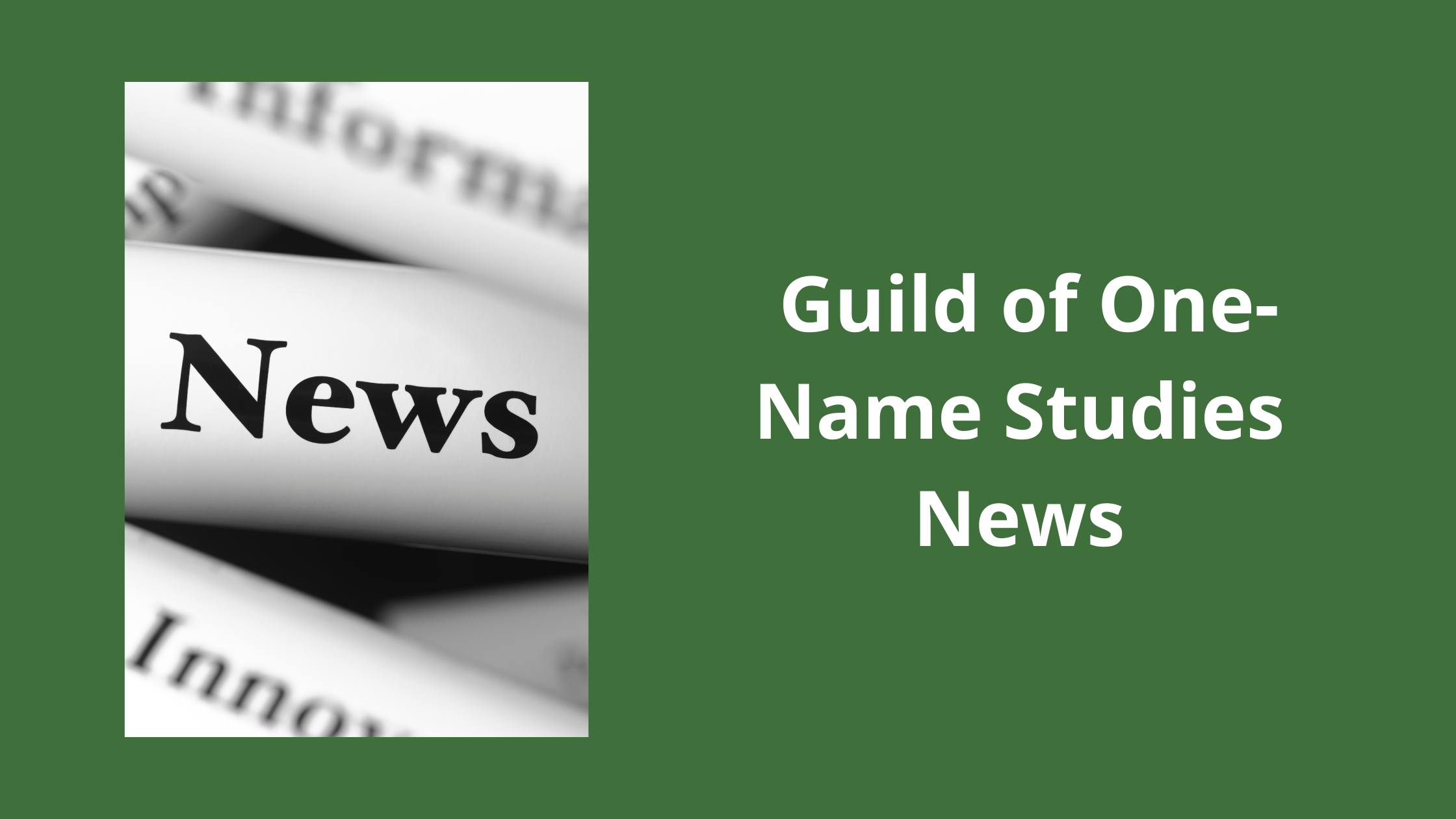 Guild of One-Name Studies Conference – April 25-27